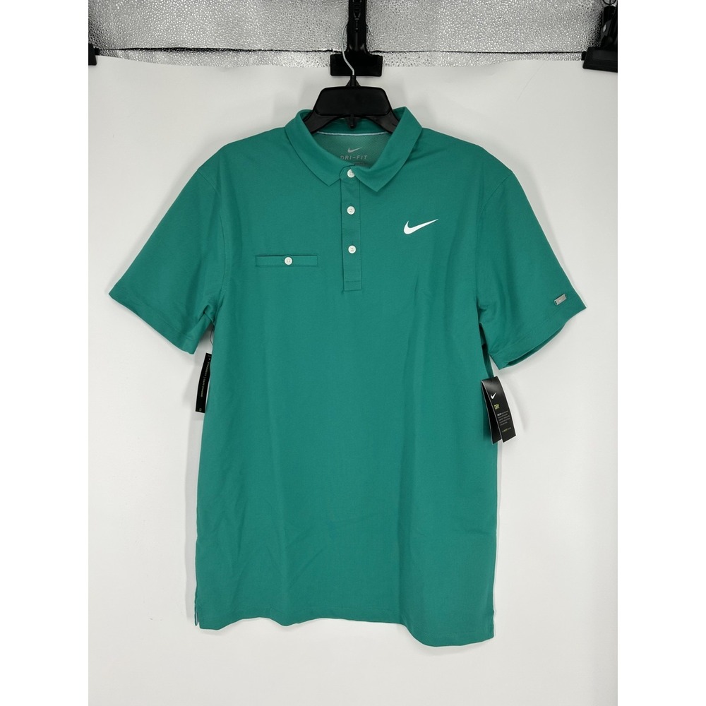 Nike Players Golf Polo Shirt Mens MT Medium Tall Pocket Green Dri Fit BV0468-010